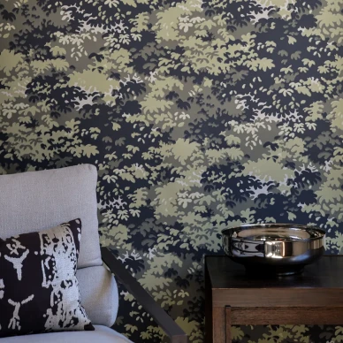 Into The Woods vihreasininen puutapetti image