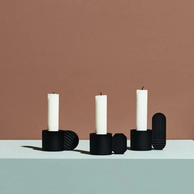 Art Candleholder mustat tyylikkaat kynttilanjalat OYOYlta image