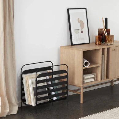 hubschin tyylikas musta lehtiteline Metal Magazine Holder image