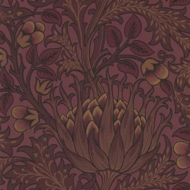Artichoke viininpunainen kasvitapetti Morris Wine image