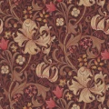 Golden Lily punainen ruskea kukkatapetti Morris Fig Burnt Orange