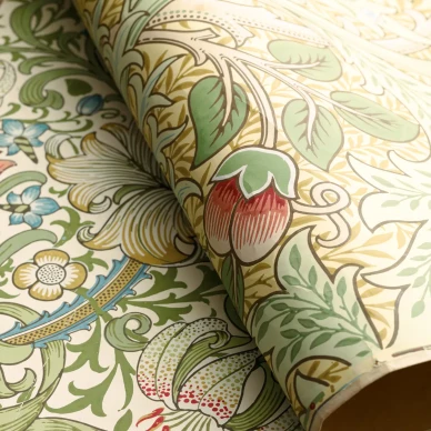 Golden Lily vihrea kukkatapetti Morrikselta image