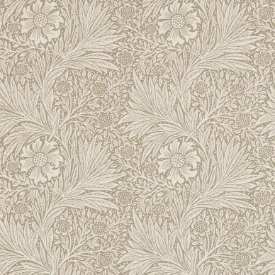 Marigold ruskea kukkatapetti Morris Linen image