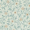 Scroll harmaa vihrea kukkatapetti Morris Loden Slate