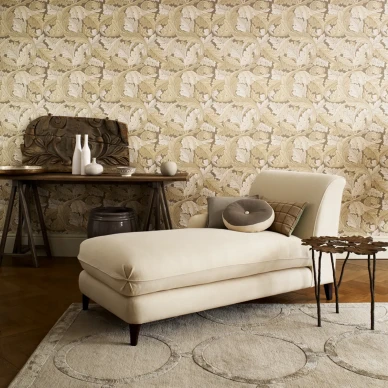 Acanthus ruskea lehtitapetti olohuoneeseen Morrikselta image