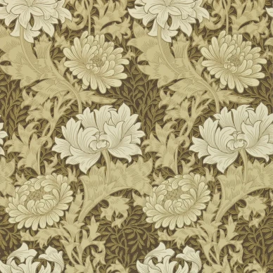 Chrysanthemum tummanvihrea kukkatapetti Morris Bullrush image