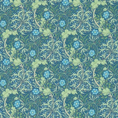 Morris Seaweed sininen kukkatapetti Morris Cobalt Thyme image