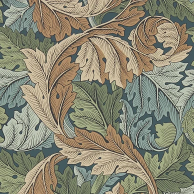 Acanthus sininen lehtitapetti Morris Slate Blue Thyme image