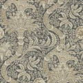 Indian musta ruskea kuviollinen tapetti Morris Charcoal Nickel