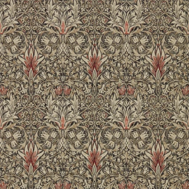 Snakeshead tumma kuviotapetti Morris Charcoal Spice image