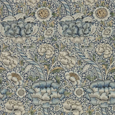 Wandle sininen harmaa kukkatapetti Morris Blue Stone image