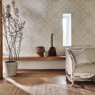 Pure Net Ceiling beige graafinen tapetti eteiseen Morris image