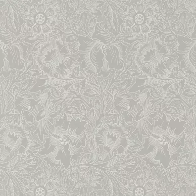 Pure Poppy harmaa kukkatapetti Morris Dove Chalk image