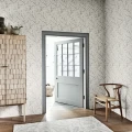 Pure Willow Bough harmaa beige lehtitapetti olohuoneeseen Morris