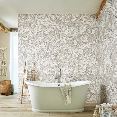 Pure Bachelors Button roosa lehtitapetti kylpyhuoneeseen Morrikselta image