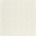 Pure Scroll beige ruudullinen lehtitapetti Morris White Clover