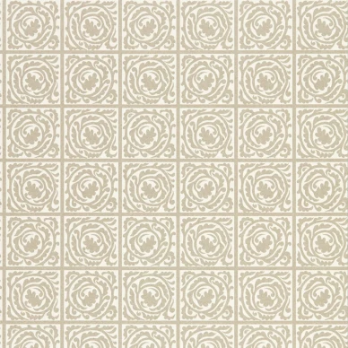 Pure Scroll ruskea ruudullinen lehtitapetti Morris Gilver image