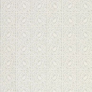 Pure Scroll vaaleanharmaa ruudullinen lehtitapetti Morris Lightish Grey image