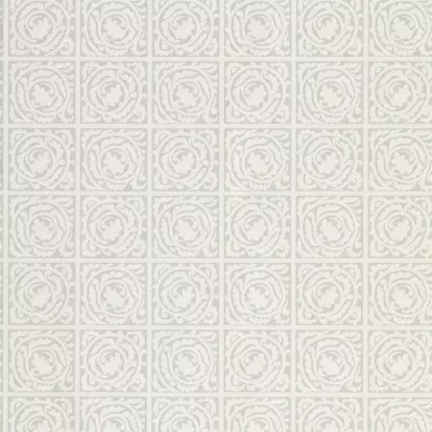 Pure Scroll vaaleanharmaa ruudullinen lehtitapetti Morris Lightish Grey image
