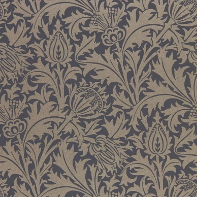 Pure Thistle tumma kukkatapetti Morris Black Ink image