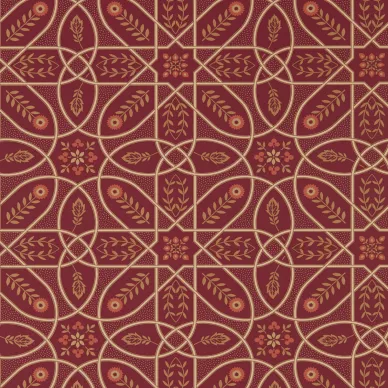 Brophy Trellis punainen kukkatapetti Morris Russet Gold image