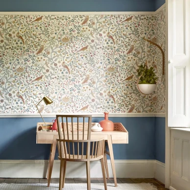 Newill vaalea lintutapetti Morris tyohuoneeseen image