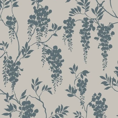 Hedvig sininen kukkatapetti Petrol Sandbergilta image