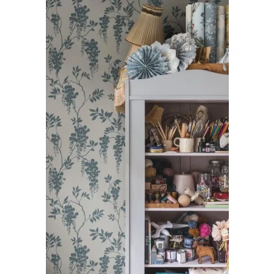 Hedvig sininen kukkatapetti tyohuoneeseen Sandbergilta image