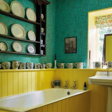 Bird and Anemone vihrea kukkatapetti kylpyhuoneeseen Morrikselta image