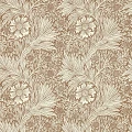 Marigold beige ruskea kukkatapetti Morris Chocolate Cream