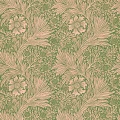 Marigold roosa vihrea kukkatapetti Morris Pink Olive