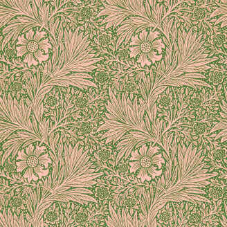 Marigold roosa vihrea kukkatapetti Morris Pink Olive image