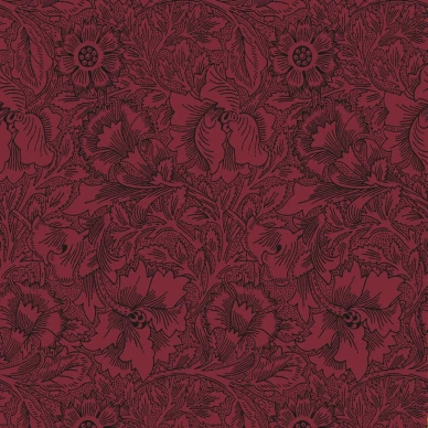 Poppy viininpunainen kukkatapetti Morris Claret image
