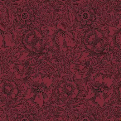 Poppy viininpunainen kukkatapetti Morris Claret image