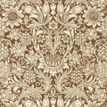 Sunflower ruskea beige kukkatapetti Morris Chocolate Cream