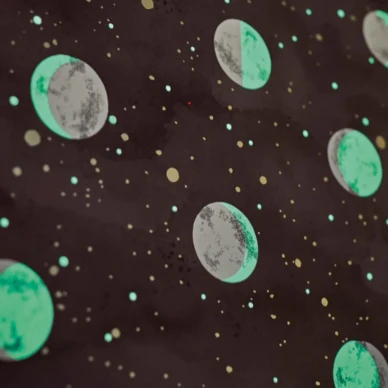 Glow in the Dark mustavalkoinen avaruustapetti Eijffingerilta 399033 image