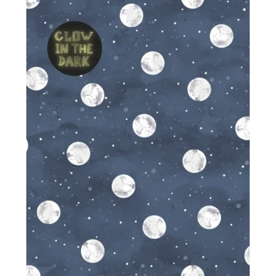 Glow in the Dark tummansininen avaruustapetti hohtaa pimeassa Eijffingerilta 399032 image