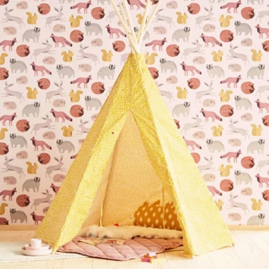 Charming Animals roosa elaintapetti lastenhuoneeseen Eijffingerilta 399052 image