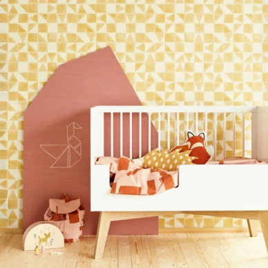 Geometric keltainen geometrinen tapetti lapsille Eijffingerilta 399093 image