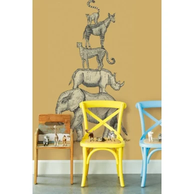 Animal Pyramid keltainen elaintapetti lastenhuoneeseen Eijffingerilta 399112 image