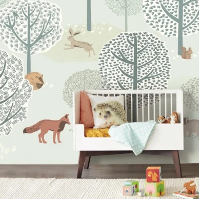 Hide and Seek sininen elaintapetti lastenhuoneeseen Eijffingerilta 399116 image