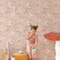 Old Garden roosa satutapetti lastenhuoneeseen Majvillan 138 03
