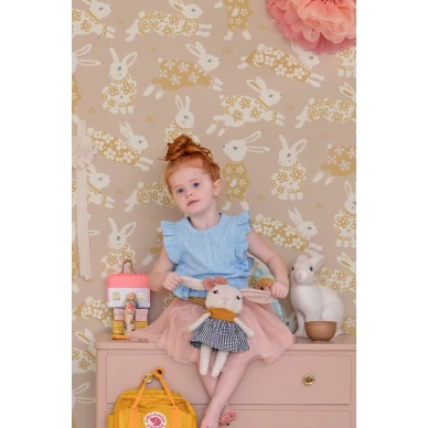 Garden Party roosa tapetti lastenhuoneeseen Majvillan 139 02 image
