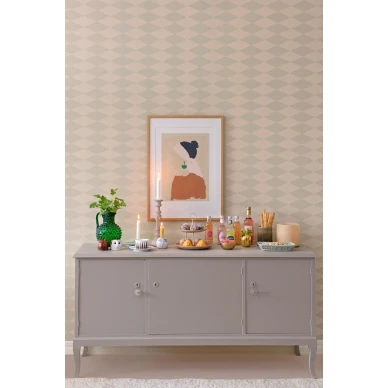 Copenhagen vihrea salmiakkikuvioinen tapetti Majvillan 140 02 image