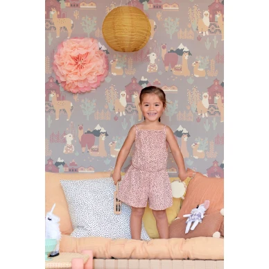 Lama Village liila elaintapetti lastenhuoneeseen Majvillanilta 143 04 image