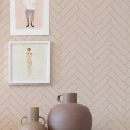 Herringbone beige geometrinen tapetti Majvillan 144 01
