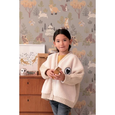 Deep Forest harmaa lastentapetti elaimilla Majvillan 145 01 image