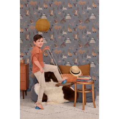 Deep Forest sininen elaintapetti lastenhuoneeseen Majvillan 145 02 image