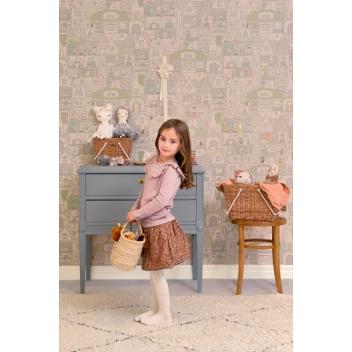 Dollhouse liila nukketalotapetti lastenhuoneeseen Majvillan 147 02 image