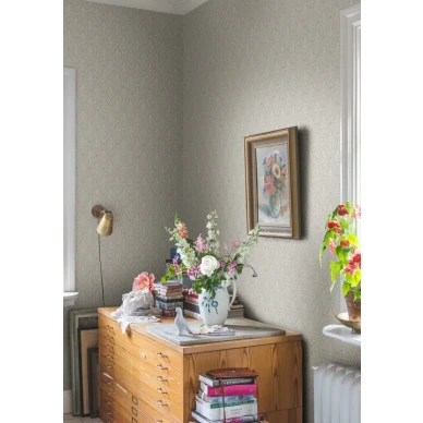 Lillie beige vanhanaikainen ruututapetti olohuoneeseen Sandbergilta image